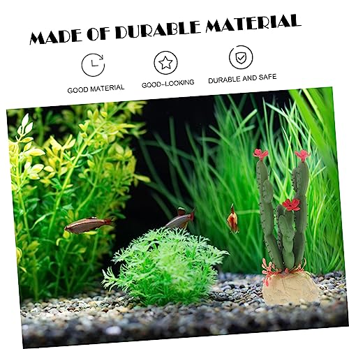 Luxshiny Vivid Artificial Plastic Cactus Aquarium Plant Fish Tank Decoration Soft Non Fading Reptile Terrarium Ornament Easy to Clean for