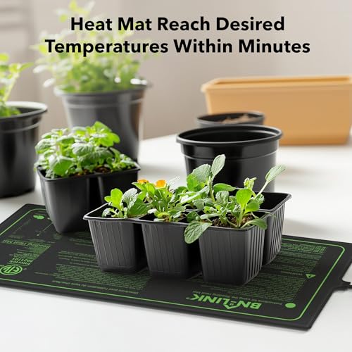 BN-LINK Digital Heat Mat Thermostat Controller and Daisy Chainable Warm Hydroponic Heating Pad for Seed Germination, Reptiles and Brewing Breeding Incubation Greenhouse