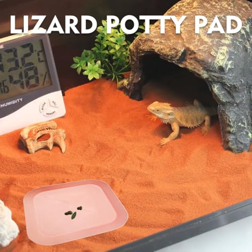 2 Pcs Leopard Gecko Potty Pad,Crested Gecko Potty Latrine,Leopard Gecko Tray,Reptile Litter Box,Portable Gecko Tank Accessories (Pink) - color: Pink
