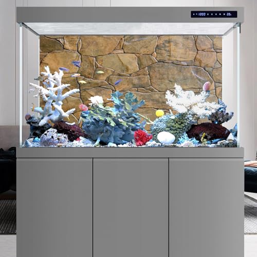 AWERT Stone Aquarium Background Rocky Fish Tank Background Rock Terrarium Background 36x24 inches Vinyl - size: 36x24in/90x60cm
