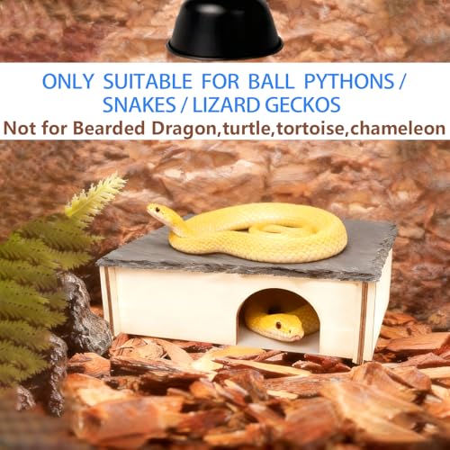 Large Snake Hide with Slate Reptile Hide Box Ball Python Hide 15.7×11.8×4.3"(XL) Reptile Hides Snake Hides for Ball Pythons Leopard Geckos 100% Natural Stone & Wood Reinforced Packaging