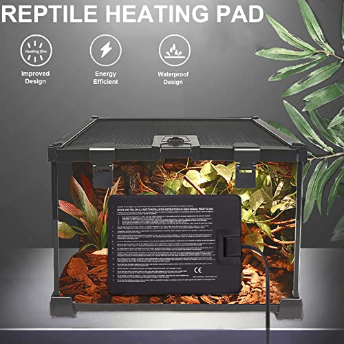 Aiicioo Reptile Heating Pad - Hermit Crab Heater Heat Mat for Reptiles Snake Lizard Terrarium 8 Watt - size: 6" X 8"(8W)