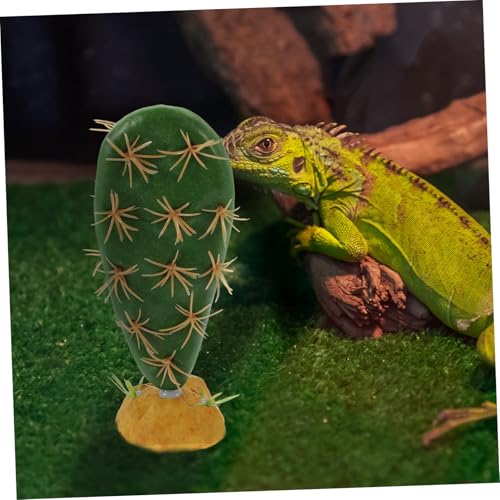 Simulation Reptile Plant Artificial Cactus for Terrarium and Aquarium Decor Plastic Resin Habitat Hideout Non-Fading Reptile Tank Accessory for Lizards Amphibians and Fish