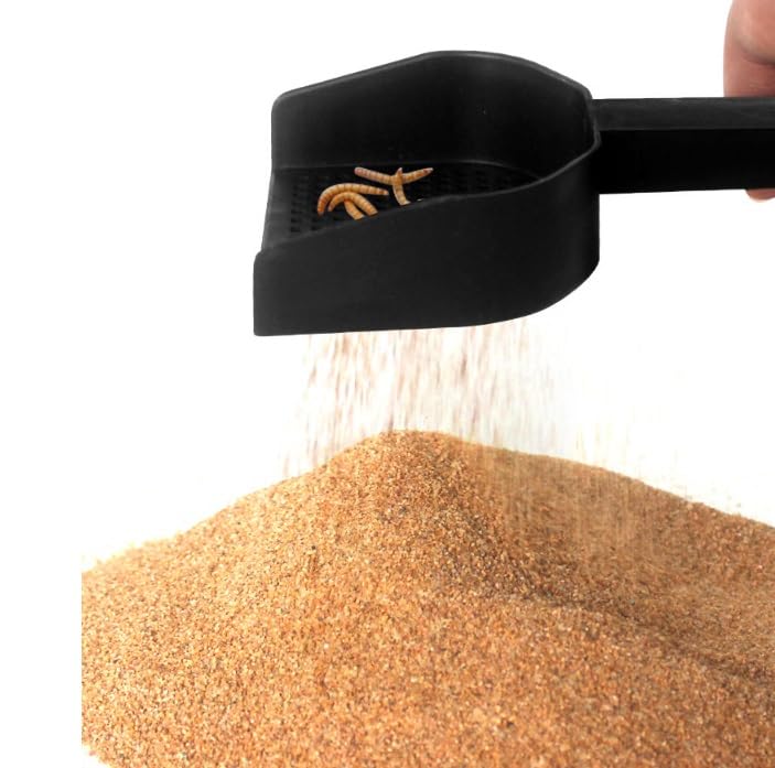 2pcs Reptile Sand Scoop Hamster Metal Litter Scoop for Sandbath Box 2PCS Litter Box Mesh Scooper Accessories for Guinea Pig, Gerbil, Rebbits, cat Small Animals