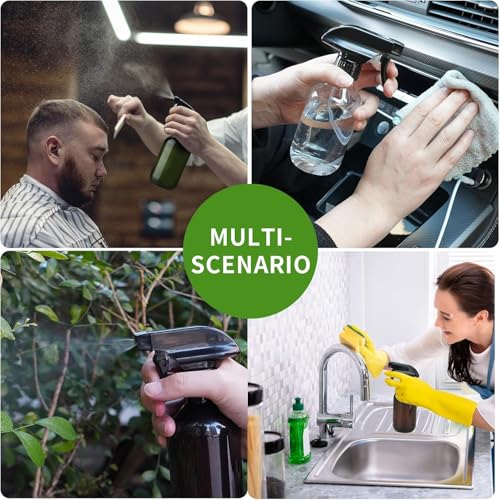 Arkeiliy 2-Pack Leakproof Spray Bottles (300ml/10oz) - Adjustable Nozzle for Fine Mist & Jet Stream | Premium Refillable Plastic Bottles for Hair Styling, Plant Misting, Cleaning Solutions (B+G) - color: B+G