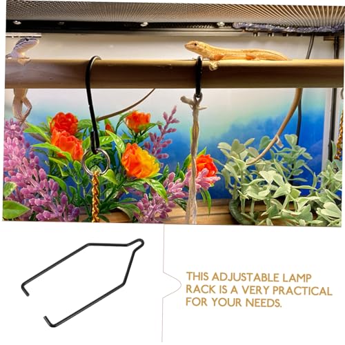 KALLORY Lamp Stand for Reptiles Portable Heat Lamp Fixture with Hook Accessory for Terrarium Lighting for Geckos Lizards and Pets