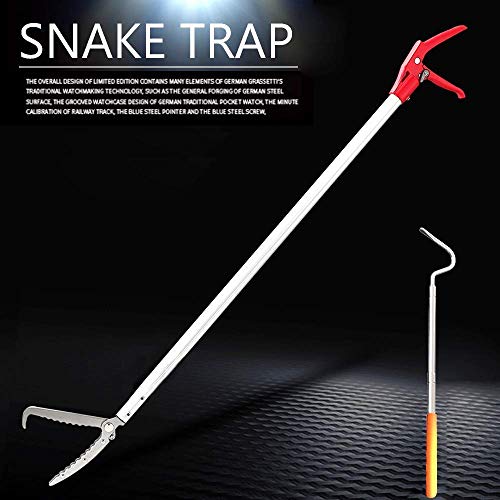 Snake Tong Rattle Snake Reptile Catcher Grabber,with Wide Jaw and Comfortable Grip Handle, Handling Tool Equipped with Snake Hook and Bagging,More Professional (60 Inch(150cm)) - style: 60 Inch(150cm)