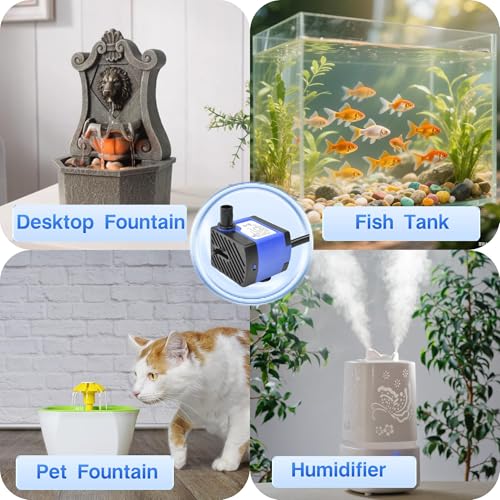 CONQUERALL Submersible Pond Pump 47GPH Ultra Quiet 3W Water Changer for Small Water Features - color: 47gph-3w, size: 1PC