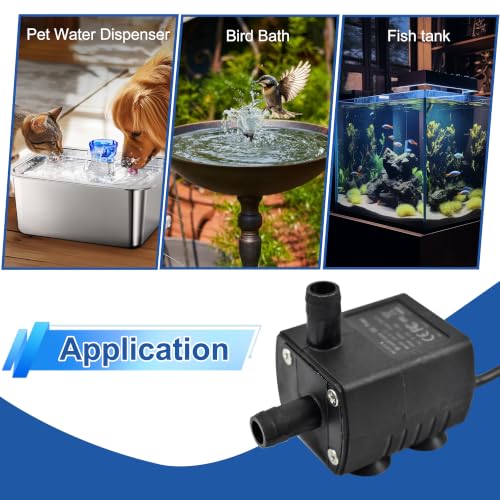 CONQUERALL Submersible DC 5V 2W USB Aquarium Pump, 170L/H 2m Lift for Pet Fountain and DIY Cooling - color: Usb 5v 2w 170l/H 2m Head (Black), size: 1PC
