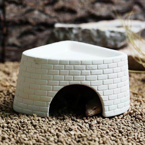 Reptiles Hideout Humidification Cave Reptile Moisture Hide Corner Humid Hide House for Leopard Geckos, Snakes, Lizards, Frogs