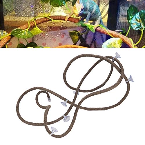 Artificial Reptile Climbing Branch | 9.84ft Bendable Rattan Vine for Lizards/Chameleons/Tree Frogs | Flexible Jungle Environment Decor with Suction Cups (S(283 X 180mm / 11.14 X 7.09in)) - size: S( 283 X 180mm / 11.14 X 7.09in)