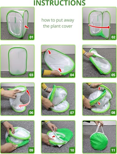48" x 28" x 28" Pop Up Garden Mesh Plant Cover, Plant Protectors Mesh Plant Enclosure, Garden Net Cage Pest Protection Guard Tent with Storage Bag for Protect Plant Vegetable Fruit from Birds Insects - color: 48 X 28 X 28 Inch