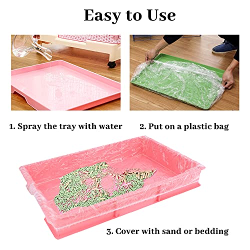 BNOSDM 50 PCS Disposable Rabbit Cage Liner Plastic Guinea Pig Cage Bedding Hamster Litter Pan Bags Universal Toilet Film for Bunny Chinchilla Ferret Hedgehog Small Animals (47") - color: Transparent-50 Pcs