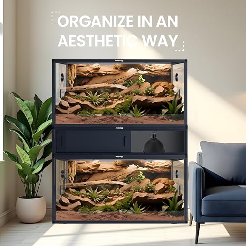 Phailozoo 120 Gallon Reptile Terrarium with 48" Spacer Cabinet, Only for Phailozoo 85/120 Gallon Reptile Enclosure, Reptile & Amphibian Enclosure Terrarium Stand, 48"x 24" x 10"