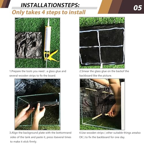 17.7x11.8in Rock Terrarium Background,3D Reptile Tank Background Board,Amphibian Stereo Backdrop Wall,Lizard Snake Gecko Spider Turtle Fish pet silo Background Decorative Panel(Yellow) - color: yellow-17.7"*11.8"(1pcs)