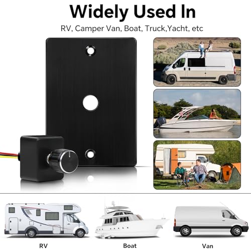 acegoo 12V Dimmer Switch Aluminum RV Light Dimmer High-Side PWM Dimmer, Perfect for Camper Van Boat Trailer Truck Cars, Works with 12V LED Light Fixture, Rotary Dimming (6A-Upgrade) - color: 6A-Aluminum