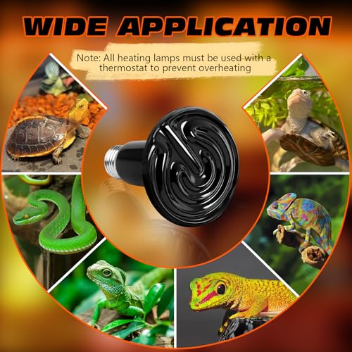 75W Ceramic Heat Emitter Reptile Heat Bulb E26 Base Heat Lamp Bulbs No Light Heat Lamp for Amphibian Pet Brooder Coop Lizard Turtle Snake Terrarium - style: 75 Watts