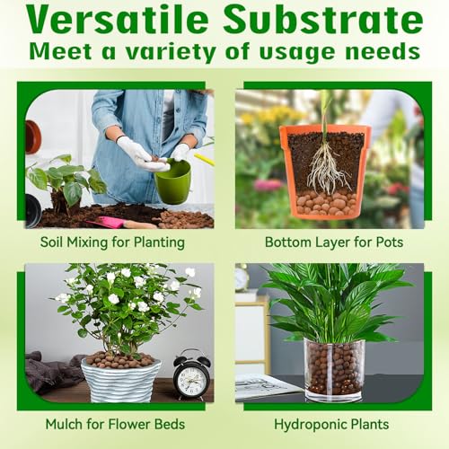 Halatool 4QT Leca Clay Pebbles for Reptile Substrate - Organic Expanded Clay Balls for Bioactive Terrarium Drainage Layer & False Bottom, Lightweight Hydro Balls for Leopard Gecko, Tortoise, Frog - size: 4QT