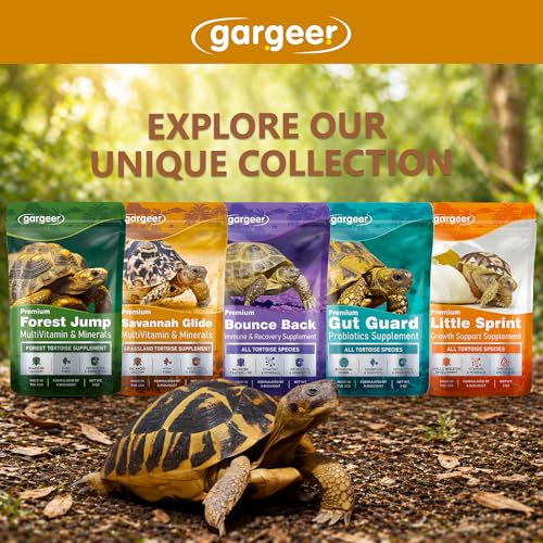 Gargeer Grassland Tortoise Multivitamin & Mineral Powder 3 oz, High Fiber Supplement with Probiotics, Calcium & Vitamins for Sulcata, Russian, Hermann's & Leopard Tortoises. Made in the USA. Enjoy!