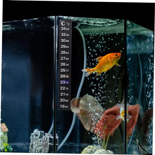 Cabilock 2Pcs Aquarium Thermometer Sticker Easy Stick Thermometer Strip for Fish Tanks Safe Material Temperature Range for Aquariums and Reptiles