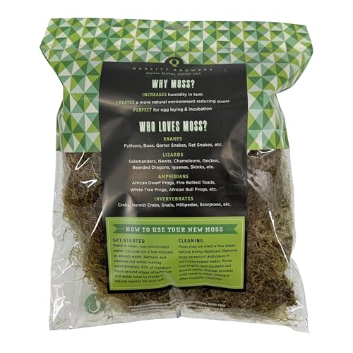 The Habitat Life - Natural Deco Moss - for Reptiles, Amphibians & Invertebrates Terrariums - Humidity Control - Natural Look & Feel - Soft Surface - Dye-Free & Safe - Medium - 1 Pack - size: Medium, style: Deco Moss