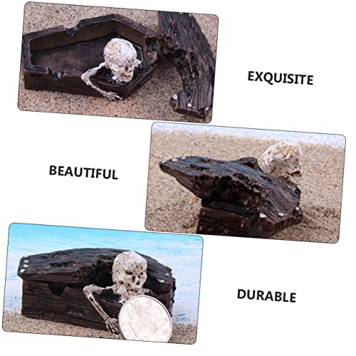 Didiseaon 2pcs Creative Resin Coffin Decor for Aquarium Skull Tank Ornament Fish Tank Landscaping Decoration Safe for