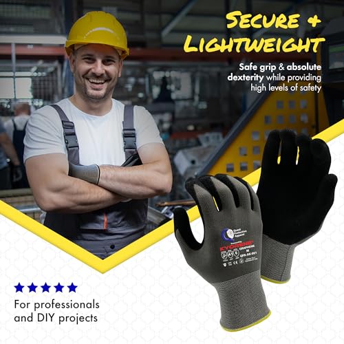 Quest Protective Apparel Cut Resistant Work Gloves (ANSI A1) – Lightweight Gloves for Gardening,DIY,Mechanical & General Handling – Breathable Grip Gloves for Men & Women – Medium, Pack of 12 - size: Medium, style: Pack of 12