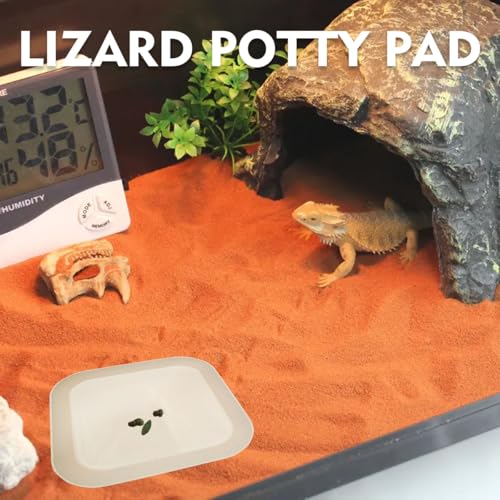 2 Pcs Leopard Gecko Potty Pad,Crested Gecko Potty Latrine,Leopard Gecko Tray,Reptile Litter Box,Portable Gecko Tank Accessories (Beige) - color: Beige