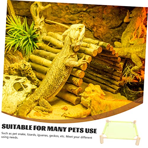 BESPORTBLE Bearded Dragon Swing Hammock Large Lizard Swing Bed Wooden Reptile Bed for Basking Creative Reptile Hammock