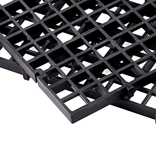 WEAVERBIRD 2 Pcs Aquarium Divider Tray Plastic Grid Divider Tray Egg Crate for Aquarium Fish Tank Bottom Isolation, Black - color: Black