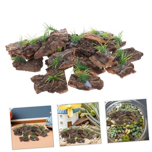 20pcs Natural Cork Bark Decor for Reptile Tank Genuine Terrarium Background Bark for Amphibians and Fish Safe Habitat Accessories