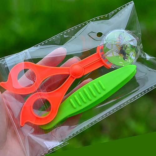 2Pcs Orange and Green Bug Insect Catcher Scissors Tongs Tweezers Clamp Cleaning Tool Nature Exploration Toys