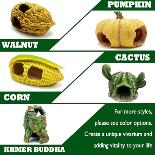 Cactus Reptile Hide Caves Lizard Bearded Dragon Leopard Gecko Hideout Terrarium Tank Accessories Turtle Snake Décor Amphibian Habitat Tortoise Personalized Decoration - style: CACTUS