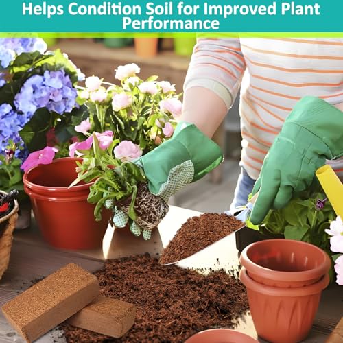 Legigo 10 Pack Premium Coco Coir Brick for Plants- 100% Organic Compressed Coconut Coir Bricks Starting Mix, Coco Coir Fiber Coconut Husk for Planting, Gardening, Potting Soil Substrate, Herbs - color: Pack of 10