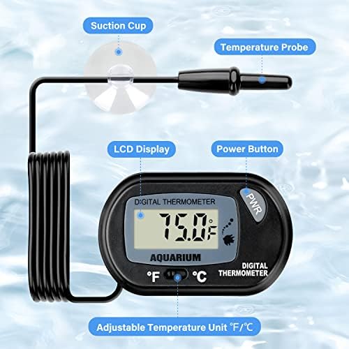 iPower 6 by 8-Inch 8W Reptile Heat Mat, LCD Digital Aquarium Thermometer, Under Tank Warmer Terrarium Heat Pad for Turtles Lizards Frogs and Other Small Animals, Multi Sizes (Pack of 3) - size: 6" x 8" (Pack of 3)