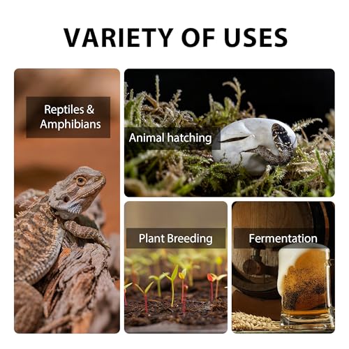 Reptile Heat Mat Thermostat for Reptiles Heating Pad,Thermostat, Digital Thermostat Connectable Heating Device, Waterproof Heating Pad Thermostat for Reptiles, Turtles, Lizards, Frogs, Snakes, Plants