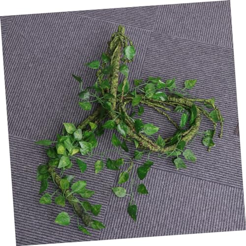 FOMIYES 3pc Bendable Jungle Vines for Reptiles Artificial Leaf Habitat Decor Suction Cups for Lizards Frogs Snakes More Flexible Rattan Strip Design for Custom Aquarium Setup