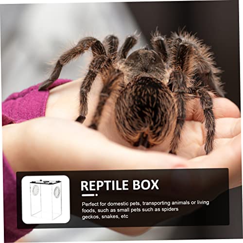 UKCOCO Transparent Acrylic Reptile Breeding Box for Snakes Geckos Tarantulas Small Pets Spacious Household Cage for Snails Frogs Crabs and Lizards
