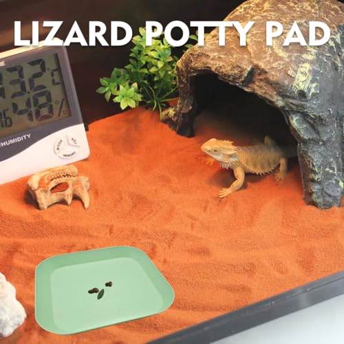2 Pcs Leopard Gecko Potty Pad,Crested Gecko Potty Latrine,Leopard Gecko Tray,Reptile Litter Box,Portable Gecko Tank Accessories (Green) - color: Green
