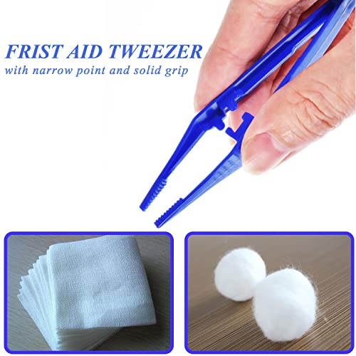 First Aid Tweezers, Plastic Tweezers, Disposable Forceps for Medical, Crafts, Dressing, Gauze, Lab, School, Elementary Science - size: 10 PACK