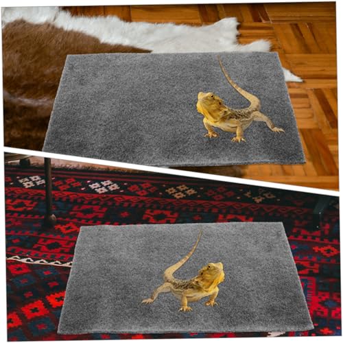 Happyyami 3pcs Reptile Carpet Substrate Mats Water-Absorbent Polyester Liners for Turtles Snakes Lizards and Tortoises Washable Reusable Easy to Clean Grey
