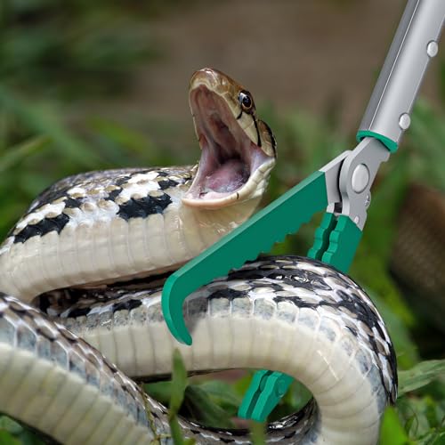 92" Extendable Snake Grabber Reptile Tongs Rattle Snake Catcher Wide Jaw Handling Tool with Lock and Comfortable Grip - size: 92 inch