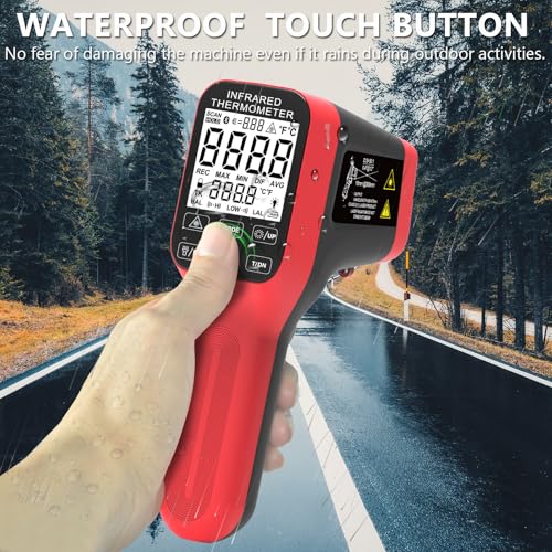 Pyrometer, 30:1 Industrial Infrared Thermometer Gun Rechargeable, -58℉~2912℉ High Temp Waterproof Digital IR Laser Temperature Gauge (NOT for Human) - color: Orange