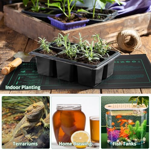 Seedling Heat Mat 4 Pack Durable Waterproof Plant Heating Pad 10"x 20.75" for Germination, Indoor Gardening, Greenhouse - size: 4 PACK