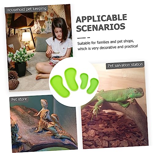 FOMIYES 4pcs Reptile Water Feeder Bowls Pet Drinking Dishes for Tortoises Lizards Snakes Decorative Non- Design for Easy Use and Cleaning