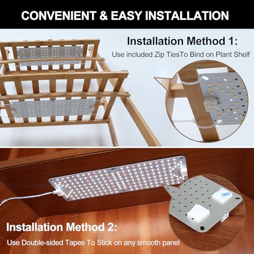 FRGROW 4Pack Flat Grow Lights for Indoor Plants, Seed Starting, Veg, 4/8/12/16/20H Timer, Light and Thin 40W Grow Lights for Under Cabinet Plant/Shelves, Two Connection Modes, Quick Installation - size: XLZB-4Pack-40W