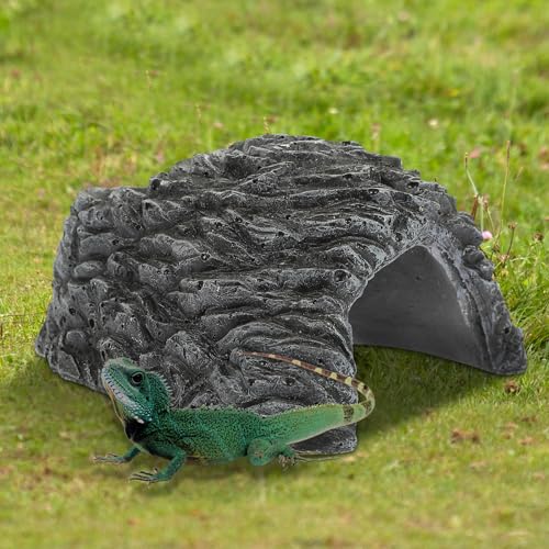 SHOWERORO Reptile Hideout Cave Resin Shelter Practical Turtle Basking Platform Indoor Pet Shelter Suitable for Tortoise Snake Frog and Scorpion