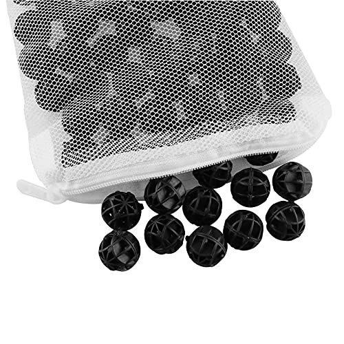 100pcs Bio Balls Filter Media with Sponge Aquarium Filter Media Tank Bio Balls, for Fish Tank, Aquarium, Pond Filter Media