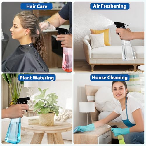 Spray Bottles (2-Pack, 12 Oz.) Mist/Stream, Plastic Water Spray Bottle for Hair, Plants, Cleaning, Cooking, BBQ, Pet - Empty Spray Bottles - Leak Proof - BPA-Free - Multicolor - color: Blue + Green