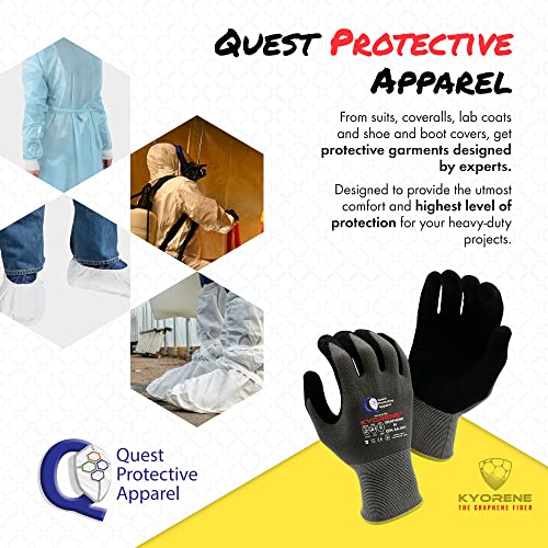 Quest Protective Apparel Cut Resistant Work Gloves (ANSI A1) – Lightweight Gloves for Gardening,DIY, Mechanical & General Handling – Breathable Grip Gloves for Men & Women – Medium, Pack of 1 - size: Medium, style: Pack of 1